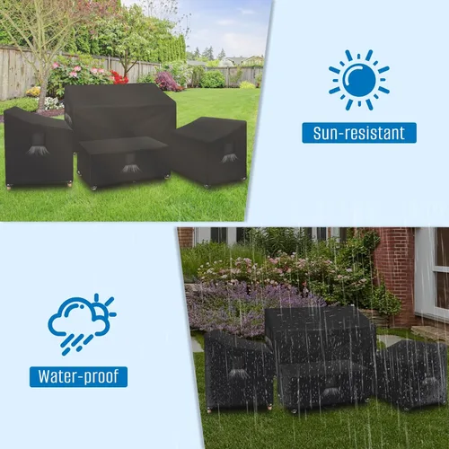 Miniatura 6 de SIRUITON Funda impermeable para muebles de exterior, 4 piezas, fundas para muebles de patio, fundas para muebles de patio, 210D, tela resistente