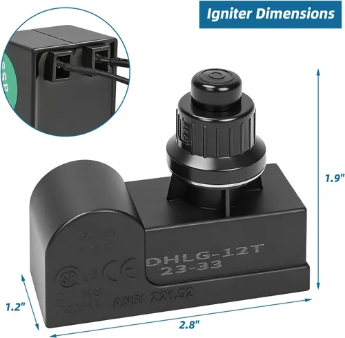 Miniatura 3 de Piezas de repuesto para kit de encendido de parrilla, para Charbroil, Expert Grill, Dyna Glo, Kenmore, botón universal de 2 salidas