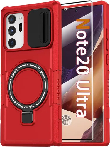 Miniatura 44 de Funda magnética para Samsung Galaxy Note 20 Ultra con soporte de anillo [con protector de pantalla] [Compatible con carga inalámbrica MagSafe] Funda