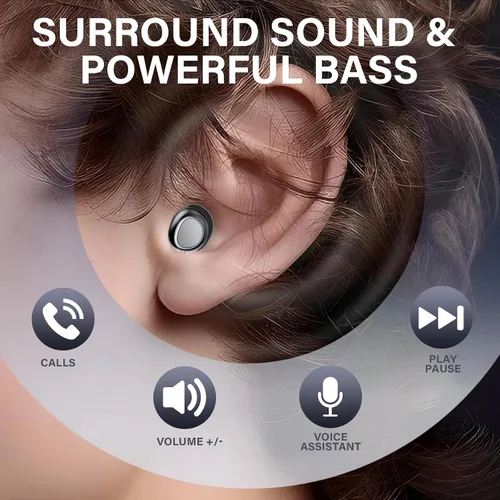Miniatura 4 de Auriculares para dormir, nuevos auriculares inalámbricos verdaderos, ultra mini Bluetooth 5.4 para dormir de lado, reproducción de alta fidelidad