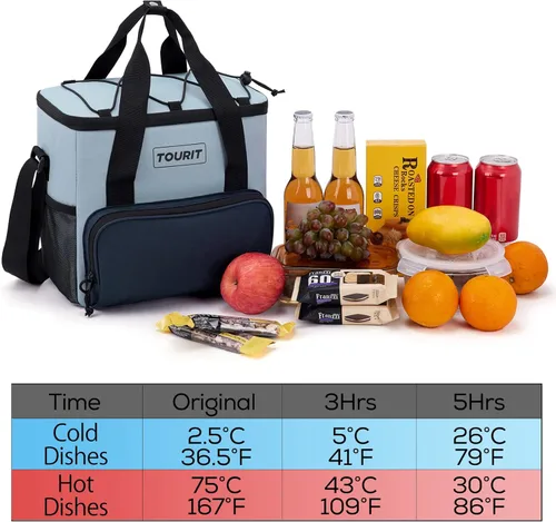 Miniatura 8 de TOURIT Bolsa de enfriador suave pequeña aislada, bolsa de enfriador de almuerzo de 24/35/46 latas, caja de hielo, enfriadores portátiles y a prueba