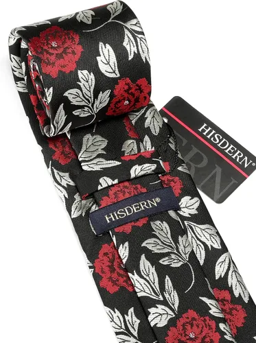 Miniatura 166 de Corbatas florales tejidas clásicas para hombre, corbata cuadrada de bolsillo, corbatas formales para hombres, boda con pañuelo