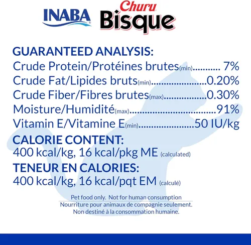 Miniatura 4 de INABA Churu Bisque para gatos, plato de puré cremoso para lamer con vitamina E, 1.4 onzas por bolsa, 12 bolsas, receta de pollo