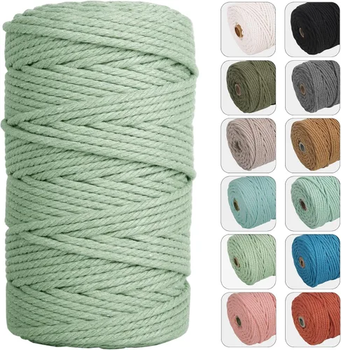 Miniatura 3 de NOANTA Cuerda de macramé de 109 yardas de 109 yardas, cuerda de algodón de color natural para colgar en la pared, ganchos de plantas, manualidades