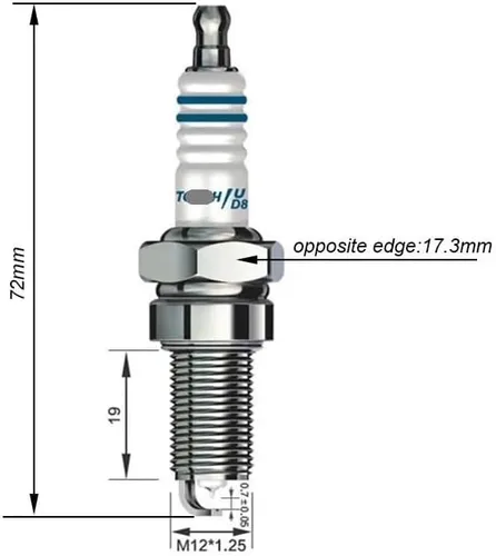 Miniatura 3 de 4 unids/lote de bujía de iridio para motocicleta D8RTI DPR8EIX-9 DPR8EA-9 DR8EIX DR8EA DR8EGP IX24 IX24B X24ESRZ-U R6G A6GC (color : D8RIU X4)