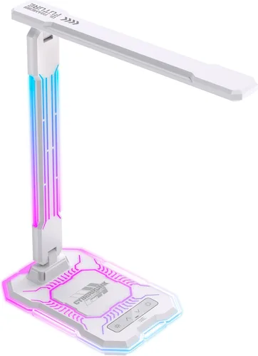 Miniatura 9 de WILIT Lámpara de escritorio para dormitorio universitario, luz de escritorio RGB para juegos con carga inalámbrica y puerto USB, lámpara de jugador