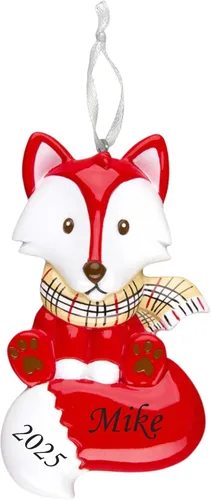 Miniatura 9 de 2025 Adorno de Navidad personalizado para niños – Recuerdo festivo con nombre y año personalizados – Adorno de árbol de Navidad con diseño de animal