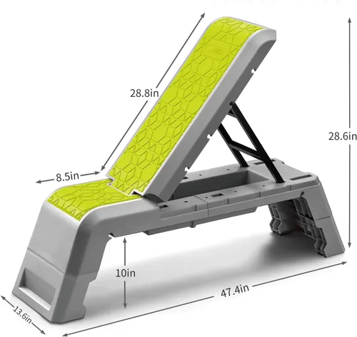 Miniatura 2 de leikefitness Plataforma aeróbica multifuncional con plataforma de entrenamiento de cable, banco de mancuernas ajustable, banco de pesas