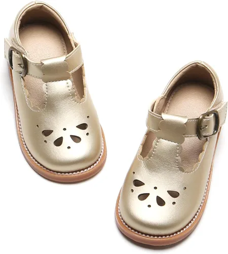 Felix & Flora - Zapatos planos de vestir estilo Mary Jane para niña pequeña, zapatillas de ballet para niña, zapatos para fiestas y escuela