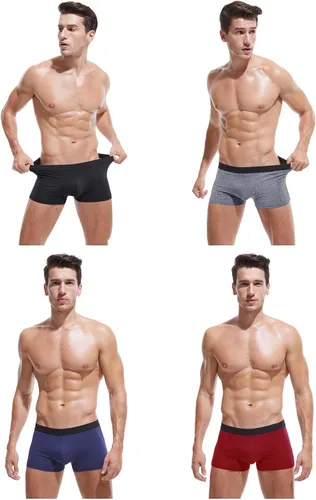 Miniatura 2 de Robesbon Calzoncillos tipo bóxer de algodón transpirable para hombre, paquete de ropa interior elástica suave