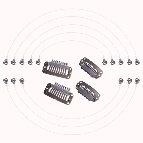 Miniatura 9 de GOO GOO Alambre elástico invisible para extensiones de cabello de alambre, color negro, 3 líneas de pesca ajustables, 7.3 pulgadas, 8 pulgadas y 10
