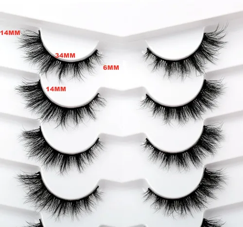 Miniatura 275 de Pooplunch - Pestañas postizas finas de visón sintético, estilo ojo de gato, naturales, cruzadas, tipo racimo, efecto 8D de volumen, tiras