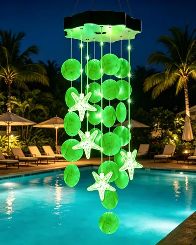 Miniatura 15 de Toodour Campanillas de viento solares para exteriores, conchas, regalos de luz para mamá, abuela, mujeres, esposa, niñas, luz móvil decorativa solar