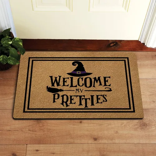 Miniatura 2 de Divertidos felpudos con texto en inglés "Welcome My Pretties", tapete de bienvenida para interiores y exteriores, tapete de bienvenida
