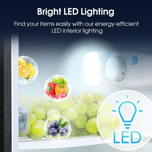 Miniatura 6 de Anypro Refrigerador de 2.9 pies cúbicos con congelador, refrigerador de doble puerta con control de temperatura de 7 niveles, luz LED, estantes