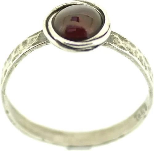 Miniatura 25 de Anillo de plata de ley con piedras preciosas para mujer, anillo apilable de piedra martillada, anillo de piedra natal