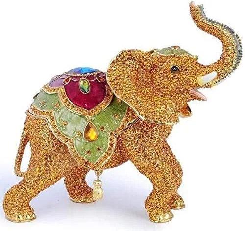 Miniatura 4 de KALIFANO Joyero decorativo para mujer con cristales Swarovski y gemas con forma de animales salvajes, hecho para almacenamiento y organización