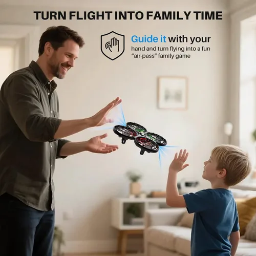 Miniatura 3 de SYMA Drone para niños de 8 a 12 años con evitación automática de obstáculos, 20 minutos de tiempo de vuelo (2 baterías), volteos 360° con un botón