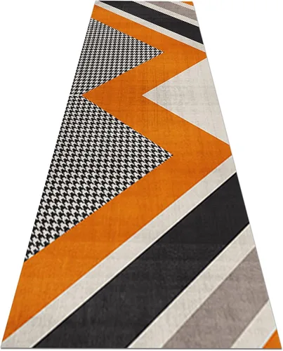 Alfombra larga con respaldo antideslizante, alfombra para interiores y exteriores, fácil de limpiar, tapete antideslizante de 39.4 x 177.2 in/47.2 x