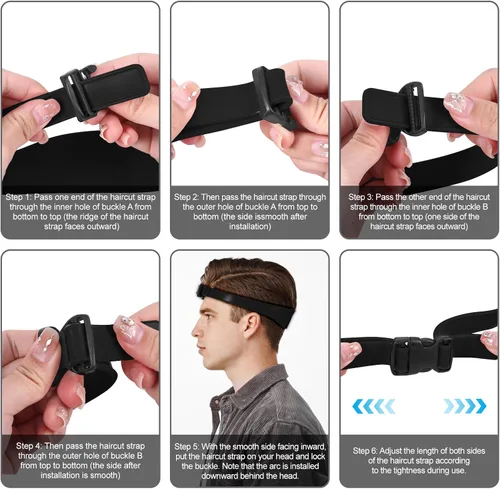 Miniatura 7 de Guía de corte de pelo fundido para hombres, kit de corte de pelo para hombres, incluye guía de corte de cabello, paraguas y peine, plantilla de Negro