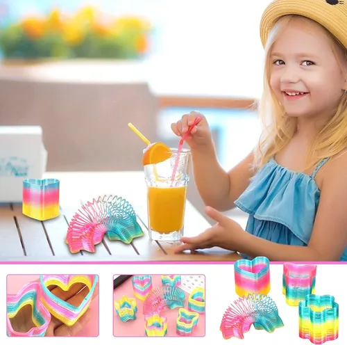 Miniatura 5 de Liberty Imports Surtido de 24 piezas de mini resortes mágicos arcoíris a granel para regalos de fiesta de cumpleaños, premios, bolsas de golosinas
