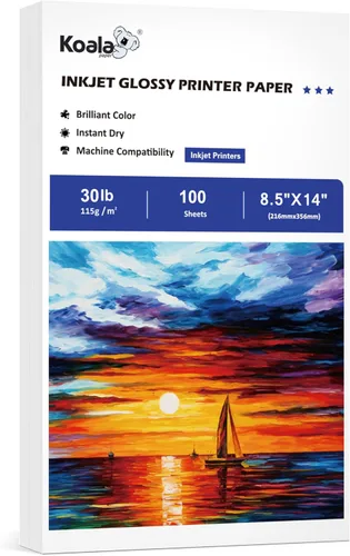 Miniatura 9 de Papel de inyección de tinta brillante y delgado Koala 8.5x11 pulgadas 100 hojas compatible con impresora de inyección de tinta uso TINTA DE TINTE