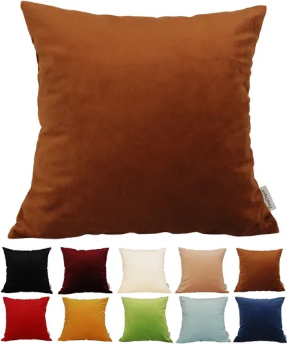 Miniatura 31 de TangDepot - Funda de almohada lisa de terciopelo, funda de cojín supersuave de lujo, muchas opciones de colores y tamaños