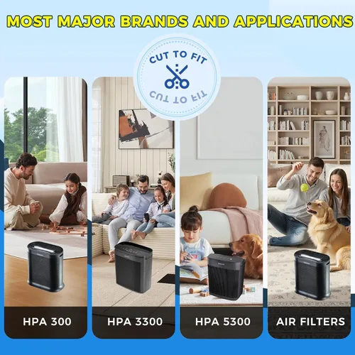 Miniatura 6 de Paquete de 4 purificadores de aire HRF-A300 pre HEPA para Honeywell HPA300, compatibles con las series HRF-AP1 y HPA300, prefiltro lavable