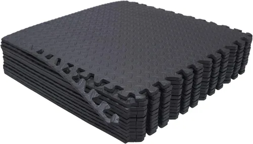 Miniatura 9 de SkyBlue 12 X (24 pies cuadrados) Alfombrilla de piso de gimnasio de 24 x 24 pulgadas de espuma EVA entrelazada para ejercicio de fitness, Celeste