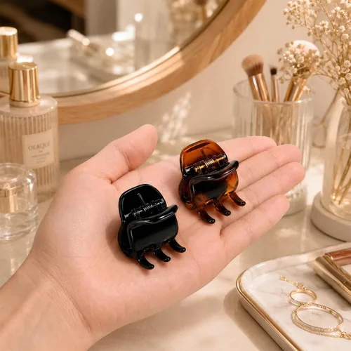 Miniatura 7 de Pinzas de garra medianas para mujer, paquete de 4 pinzas para el cabello, accesorios antideslizantes de 1.37 pulgadas para el cabello para fácil