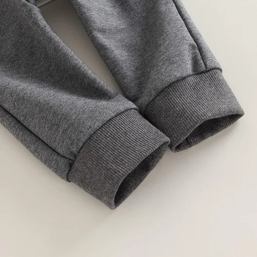 Miniatura 111 de Conjunto de 2 piezas de sudadera de manga larga con cuello redondo y pantalones casuales para bebés y niños pequeños