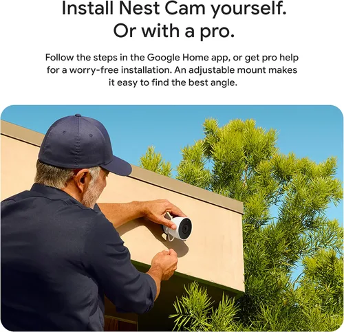 Miniatura 10 de Google Nest Cam Outdoor (cableada, 2.ª generación) - Cámara de seguridad con video 2K y Géminis, visión nocturna, audio bidireccional - Funciona