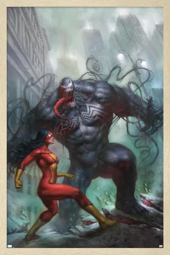 Miniatura 7 de Trends International Marvel Comics-Spider-Woman-Venom #161 - Póster de pared, 14.725 x 22.375 pulgadas, versión enmarcada de madera de granero