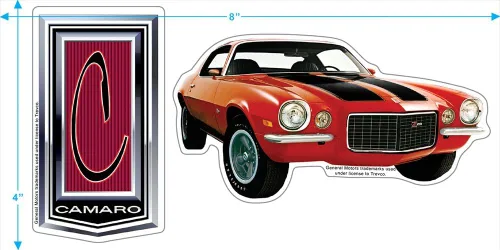 Miniatura 4 de Chevy Camaro Vintage Car Logo GM, T Shirt & Pegatinas Naranja