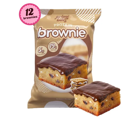 Miniatura 3 de Prime Bites Brownie Proteico de Alpha Prime Supplements Alto en Proteína, Golosina Baja en Azúcar Fortificada con Colágeno Delicioso Bocadillo
