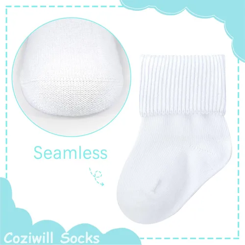Miniatura 3 de Calcetines de bebé recién nacido sin costuras, calcetines para bautizo, bautizo, bebés, niñas y niños, 0-33-12 meses, paquete de 612