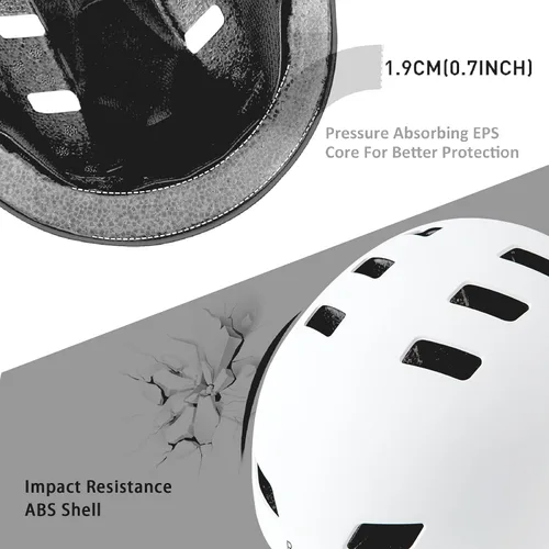 Miniatura 5 de Casco de bicicleta en 3 tallas para adolescentes, niños, jóvenes, adultos, Bavilk Casco de monopatín ajustable multideporte para bicicleta, Blanco