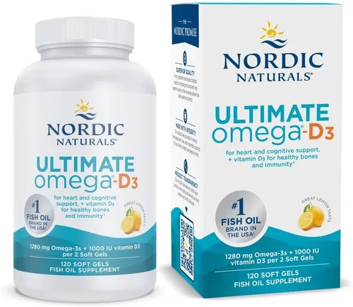 Miniatura 8 de Nordic Naturals Ultimate Omega-D3, sabor a limón, 90 geles blandos, 1280 mg de omega-3 + 1000 UI de vitamina D3, EPA y DHA, promueve la salud