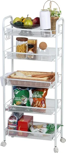 Cesta de frutas y verduras para cocina, cesta de almacenamiento apilable de alambre de metal de 5 niveles, cesta organizadora de frutas y verduras