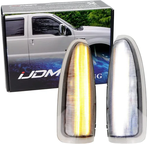 iJDMTOY Switchback - Lámparas marcadoras LED de espejo lateral compatibles con Ford F250 F350 Superduty 2003-2007, Ford Excursion 2000-2005, (2)