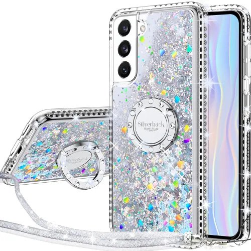 Miniatura 10 de Silverback Funda protectora delgada para Samsung Galaxy S22 Ultra para Samsung Galaxy S22 Ultra 5G, con purpurina holográfica líquida en movimiento