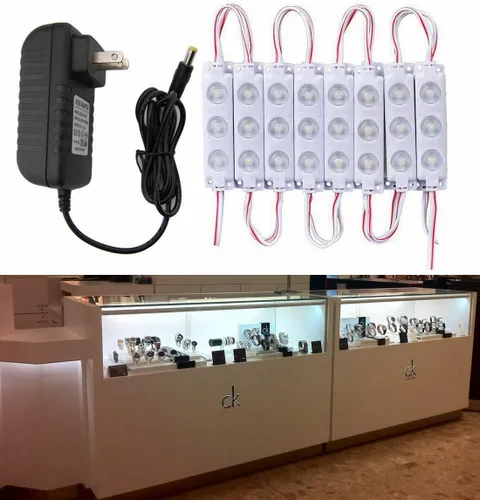 Miniatura 3 de Tienda de luces LED de exhibición de 60 luces LED de 12 V 40 LM/chip impermeable luz blanca con lente de proyecto para almacenar lámparas