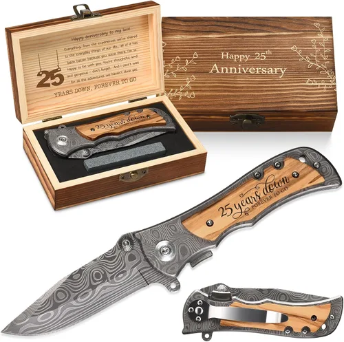 Regalos de aniversario de 25 años para hombres, 25 aniversario de boda para marido, regalos de matrimonio de aniversario de plata para él
