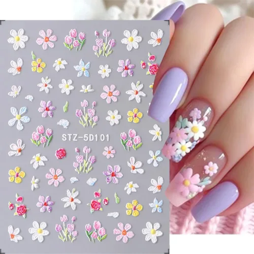 Miniatura 8 de Calcomanías de arte de uñas de corazón de San Valentín, calcomanías de uñas blancas para el día de San Valentín, calcomanías de uñas autoadhesivas