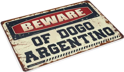 Miniatura 2 de Felpudos para entrada interior del hogar, felpudo de invierno con diseño argentino Beware of Dogo, decoración única del hogar