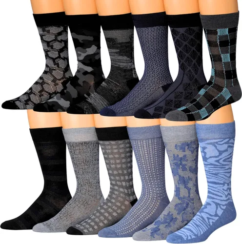 Miniatura 36 de JAMES FIALLO Calcetines de vestir para hombre, calcetines de vestir para hombre, estilo casual, coloridos, divertidos, novedosos, a la moda, paquete
