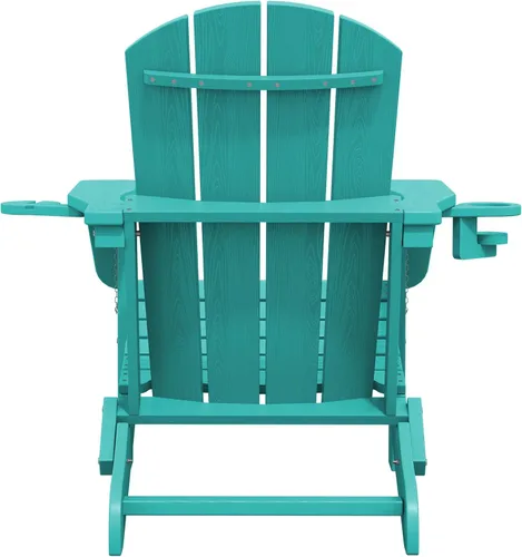 Miniatura 12 de SERWALL - Silla Adirondack con portavasos - Sillas Adirondack de composite HDPE para exteriores, uso para todo tipo de clima - Aruba Café
