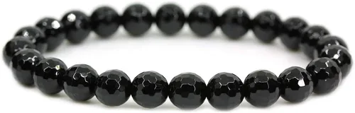 Miniatura 146 de Amandastone Pulsera elástica de cuentas redondas de 0.315 in con piedras preciosas naturales de 7 pulgadas