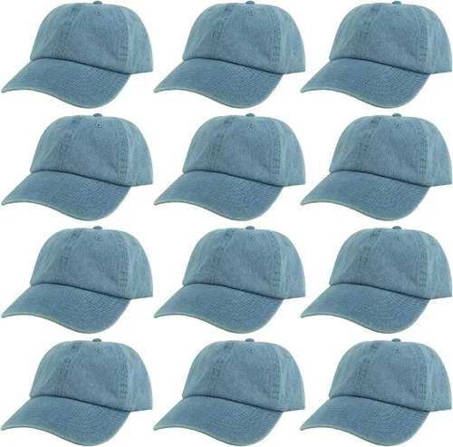 Miniatura 141 de Gelante Gorras de béisbol 100% algodón liso en blanco tamaño ajustable al por mayor a granel de 12