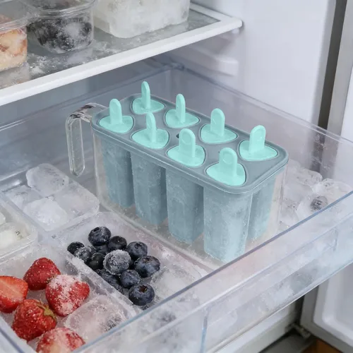 Miniatura 4 de 8 cavity Ice Pop Maker Mold Tray, Reusable Popsiclee Molds, Reusable Easy Release Ice Cream Container with Sticks for Yogurt Juice and DIY Chilled